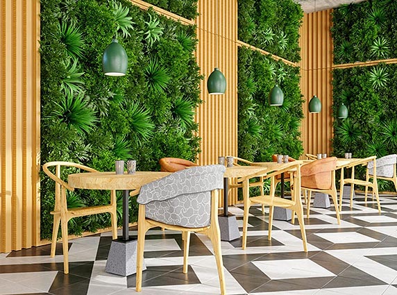 Vertical garden installation for modern buildings and walls